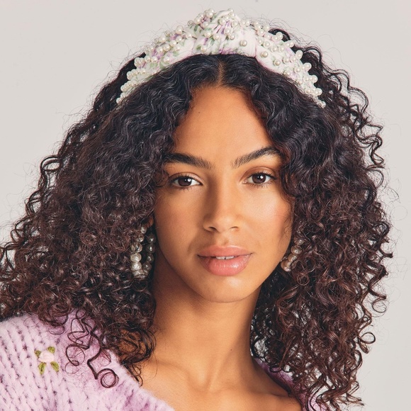 Lele Sadoughi X LoveShackFancy  Headband NWT Pastel Cloud Pearl main image 6